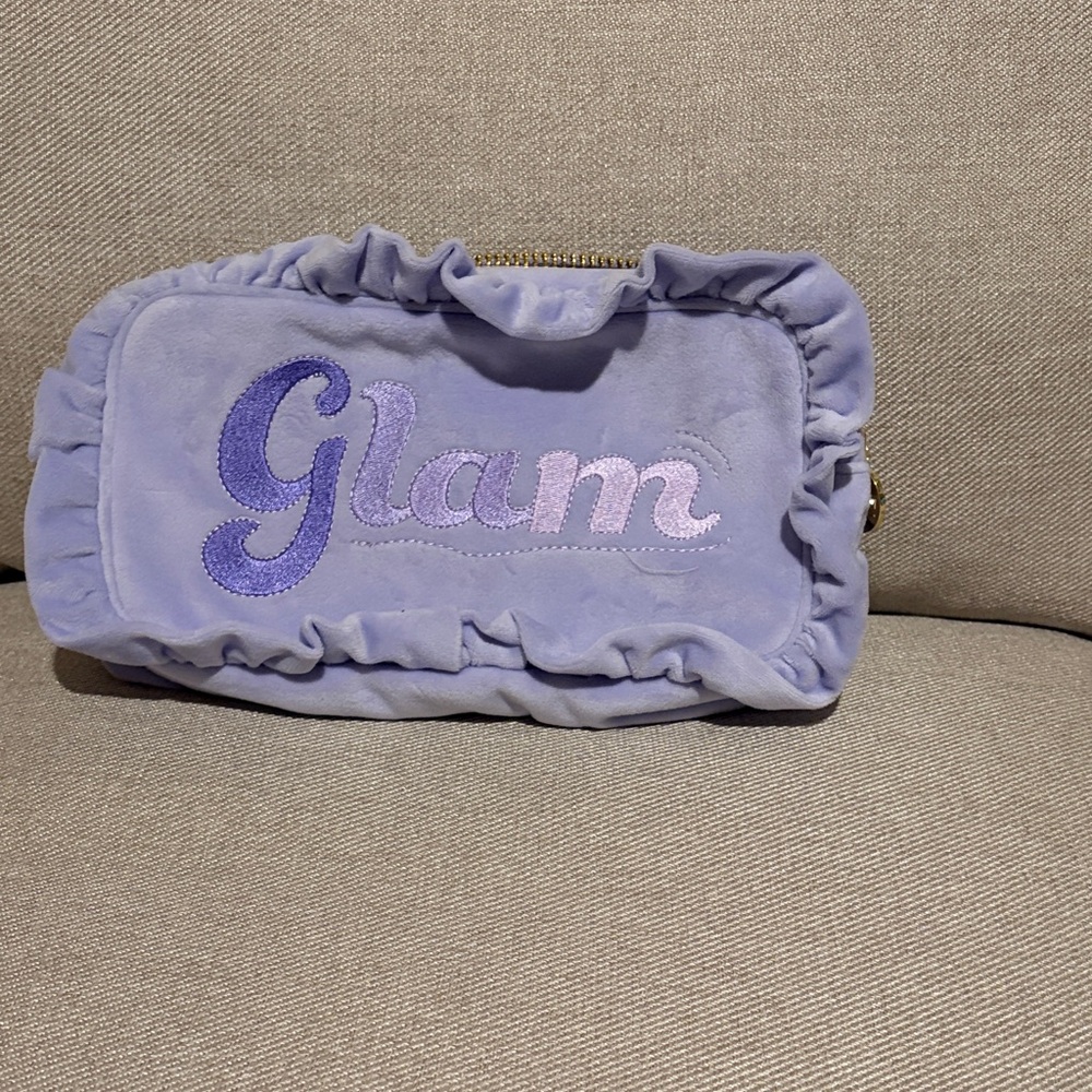 Stoney clover lane Glam Purple Ruffled Cosmetic Bag